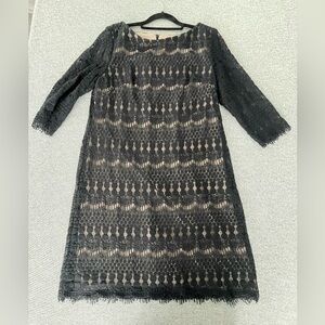 Jessica Howard Black Cocktail Sheath Dress 3/4 Sleeve